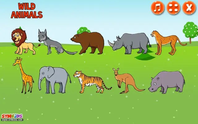 Wild Animals for Kids android App screenshot 1