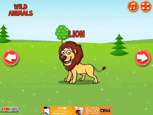 Wild Animals for Kids android App screenshot 3